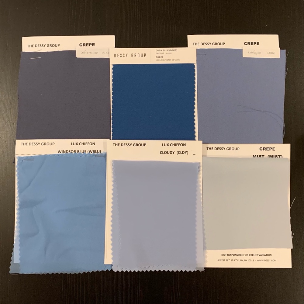 Dessy Bridesmaid Dress Color Swatches